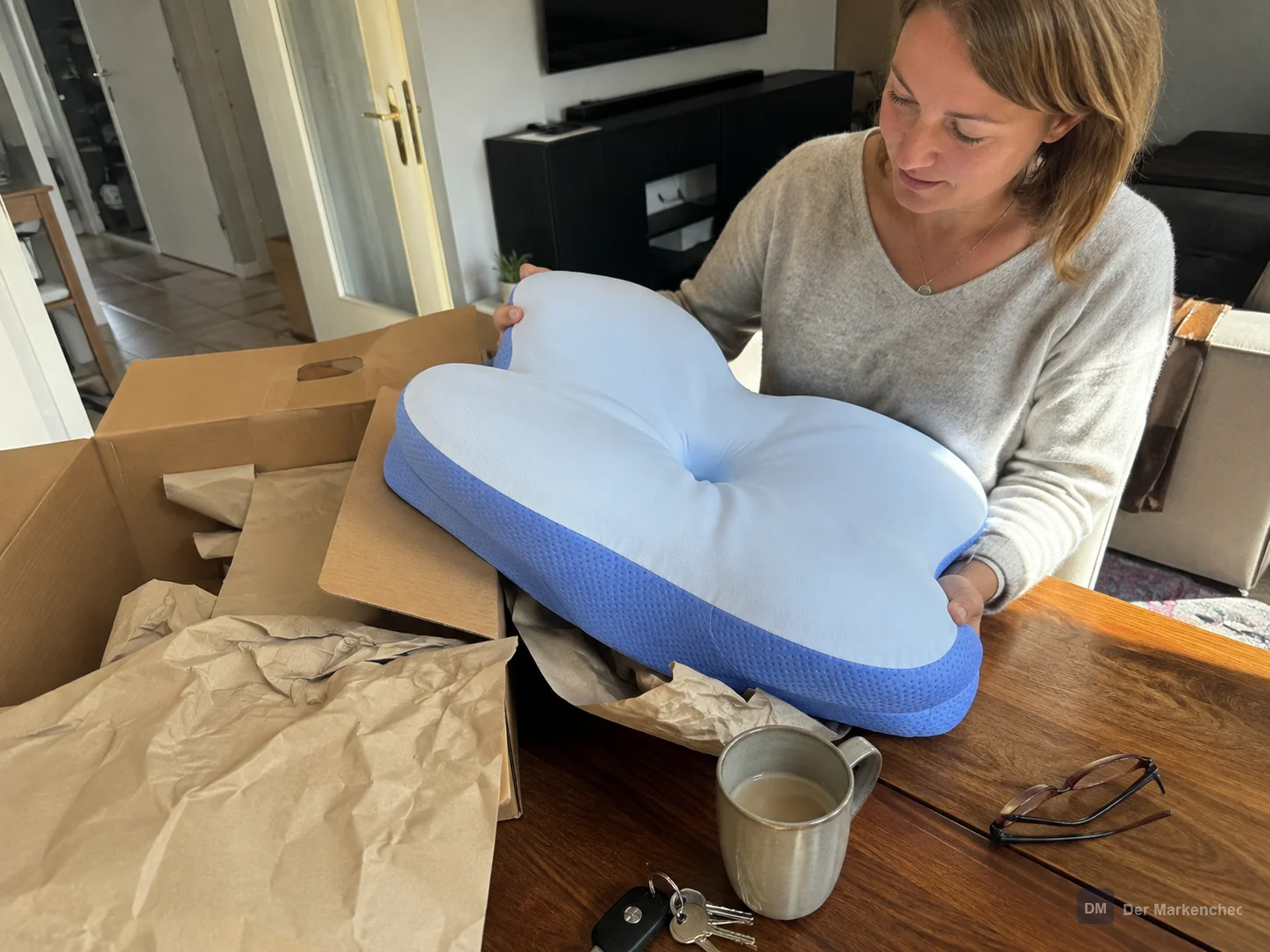 Derila Ergo Kissen nach der Lieferung in einer Wohnung